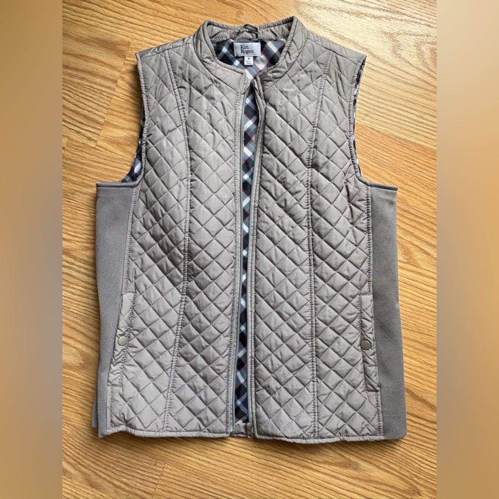 Kim Rogers Gray Quilted Vest